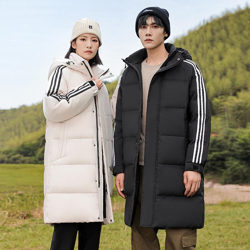 Пуховик средней длины мужской зимняя с капюшоном утолщенная новая молодежная теплая — фото 3