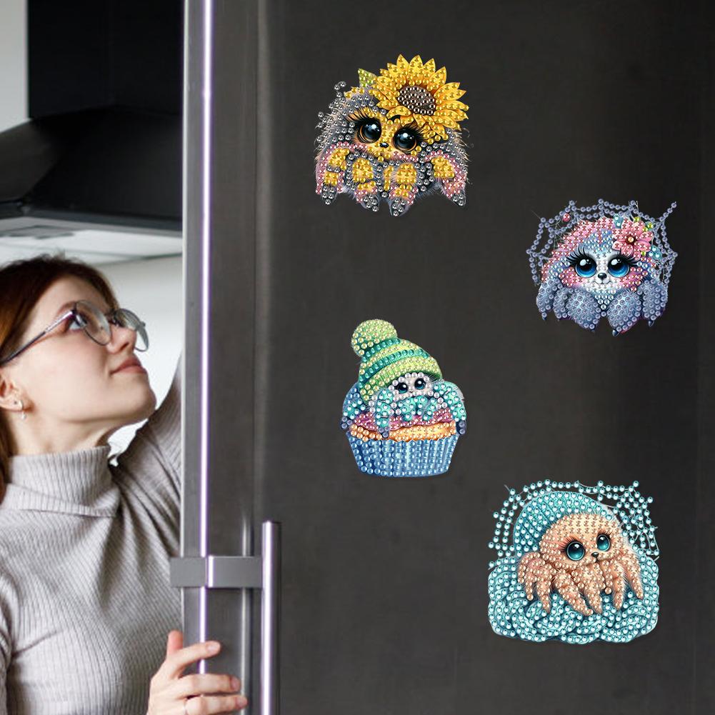 6Pcs Acrylic Bee Diamond Painting Refrigerator Magnet Diamond Painting Fridge Magnet DIY Fridge Stickers for Fridge Whiteboards