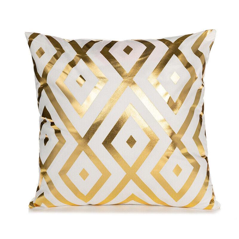 45x45cm Elegant Gold Foil Embellished Throw Pillow Cover Home Classic Decorative Pillowcase Cushion Cover For Sofa Bedroom Couch 45x45cm