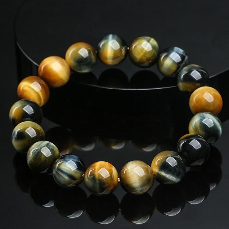 Hongchu Crystal Natural Tiger Eye Stone Bead Bracelet Natural Dreamy Tiger Eye Stone Colorful Tiger Eye Stone Bracelet