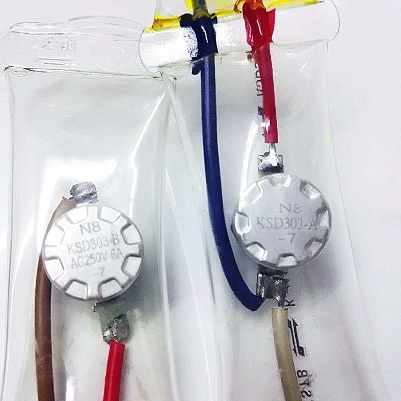 Bimetal Fridges Defroster Thermostat Square Metal Refrigerator Defroster Thermostat Replacement Accessory KSD303AB-7/N8