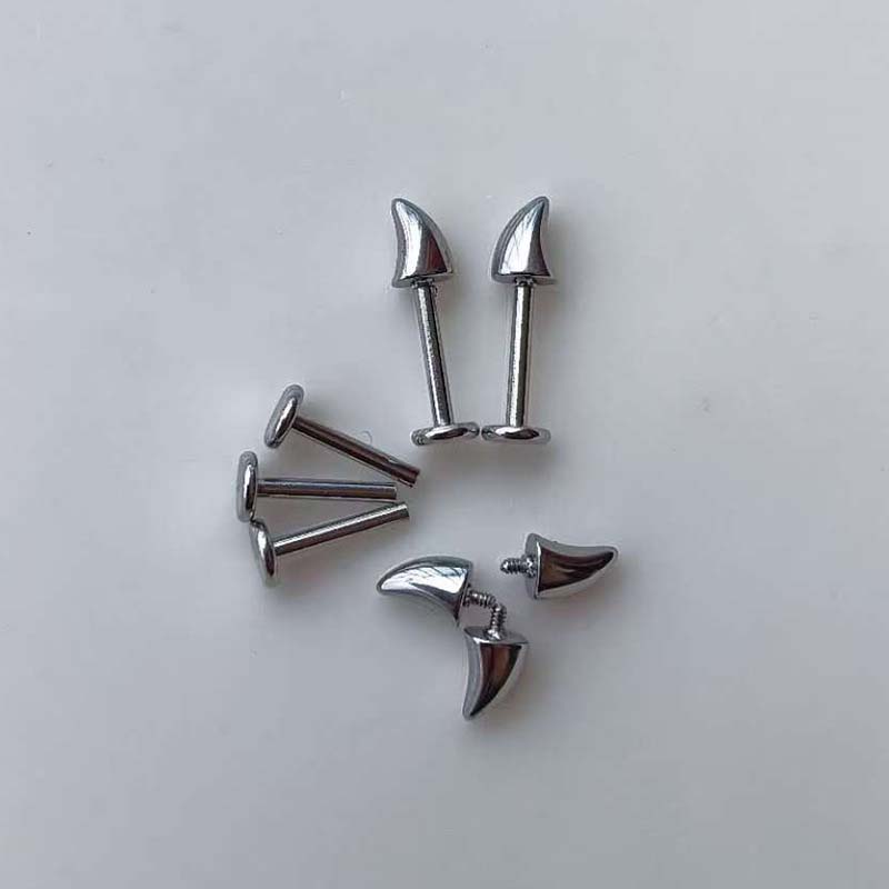 Punk Silver Color Rivet Stud Earrings for Women Men Sweet Cool Metal Smooth Geometric Piercing Earrings Y2K Halloween Jewelry