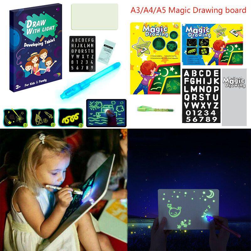 Exciting A5/a4/a3 Magic Drawing Board For Kids With Light Fun And Educational Toy