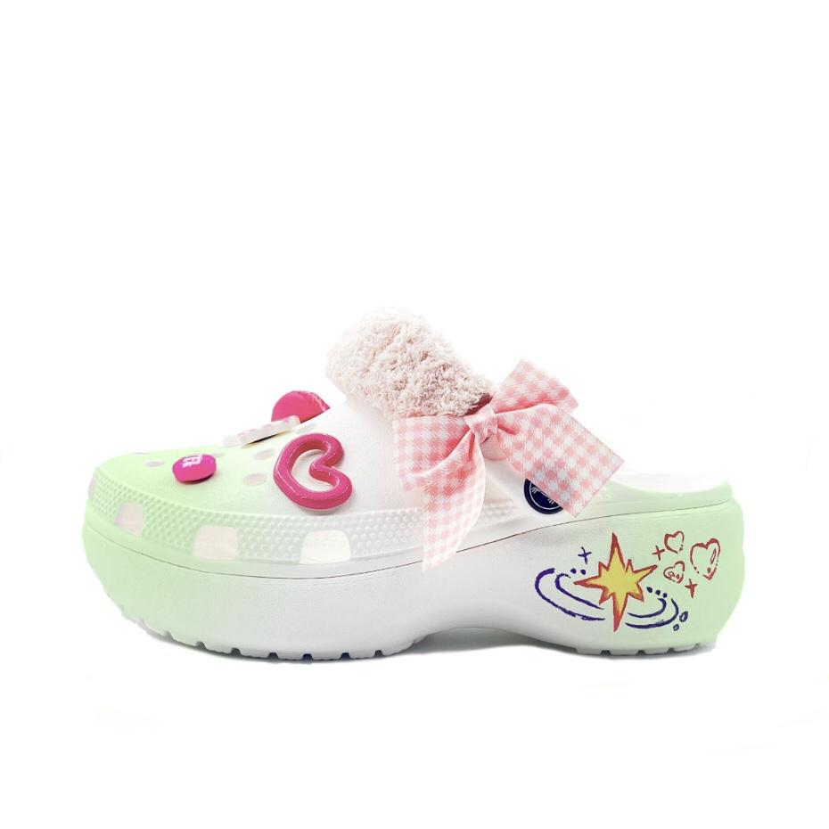 

Crocs Классические платформенные клоги Межзвездная Ниша Кампус Стиль ЭВА Модный Тренд Удобные Дырочные Туфли Унисекс Зеленые 34-35 зелёный