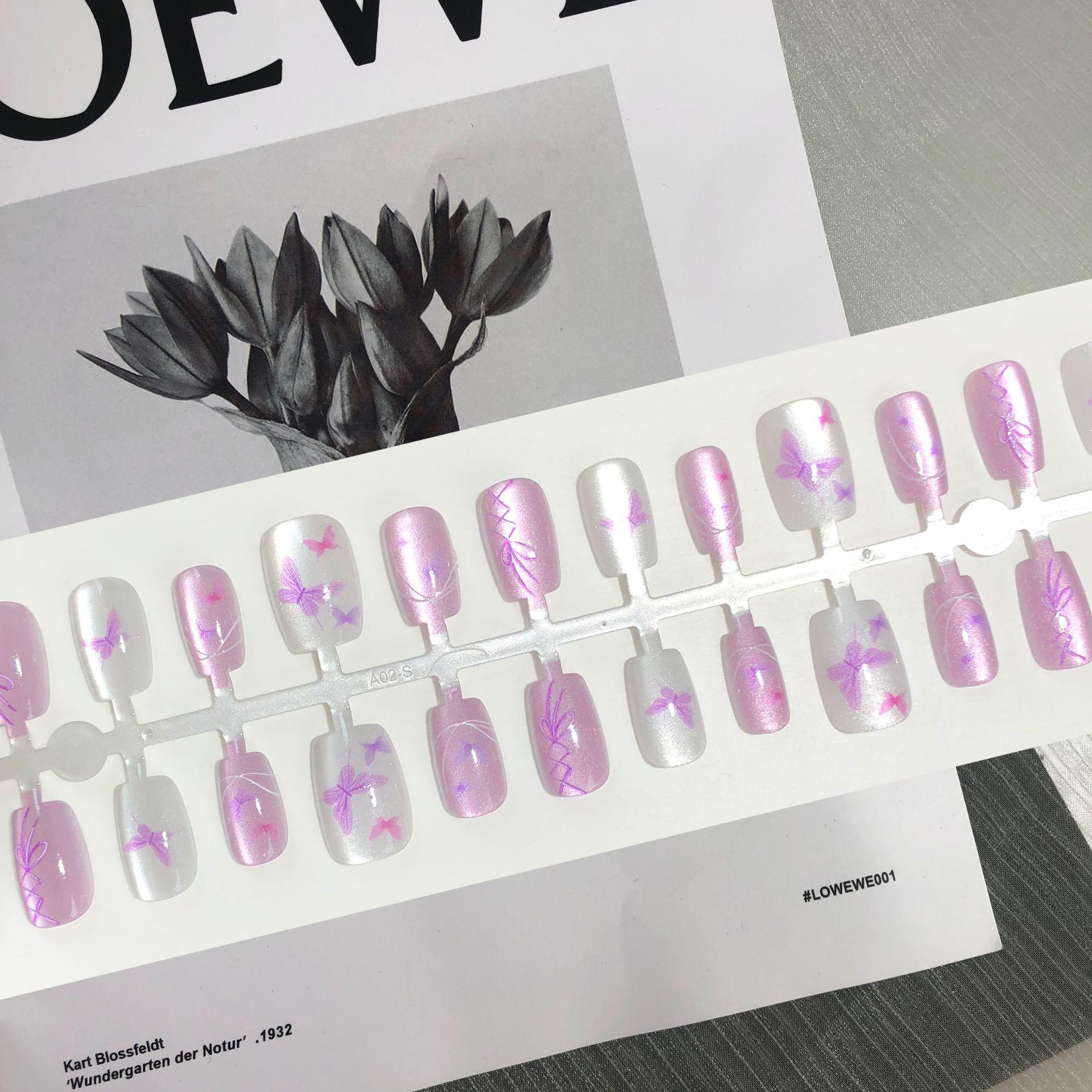 

Purple Butterfly Cat Eye Wearable Nail Art Patches: Dreamy Fairy Sweet Ribbon Design [30 Pieces] Dreamy Fairy [30 Pieces]