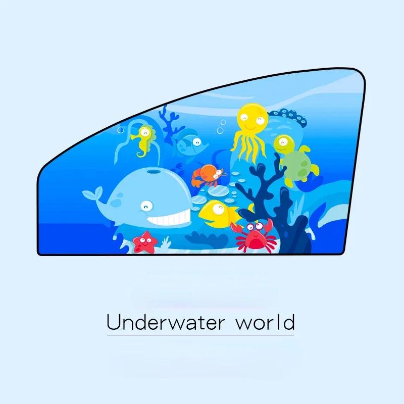 Magnetic Curtain In The Car Window Sunshade Cover Cartoon Universal Side Window Sunshade UV Protection for Kid Baby Children