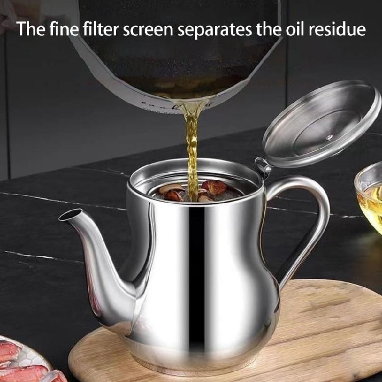 Grease Container Stainless Steels Oil Filter Pot Oil Storage Container with Fine Mesh Strainer Oil Storage Tank
