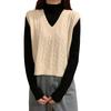 Retro Hong Kong Flavor Twist Knitted Sweater Vest, Women's Clothing Autumn New Loose Outer Wear Thin Sweater Women
