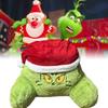 Cozy Plush Green Monster Grinch Pillow Christmas Holiday Decorative Cushion For Home Use