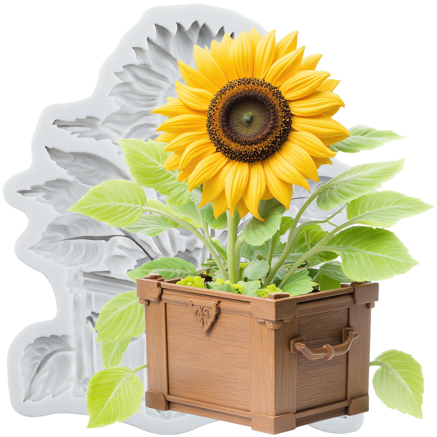 

Sunflower Silicone Molds Sunflower Fondant Mold Cake Decorating Tools Cupcake Topper Candy Chocolate Gumpaste Mold серый