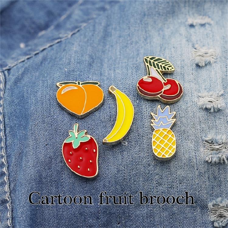 Cartoon Fruit Brooch Cuteness Alloy Pin Eye Catching Clothing Jewelry Unique Fruit Badge for Teens and Youthful Women