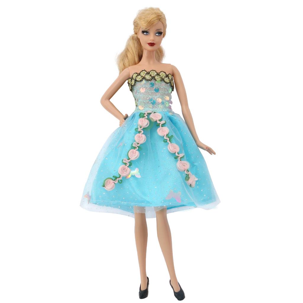 30cm Handmade Doll Clothes Set Elegant Evening Gown Party Dress Fashion Outfit Doll Accessories Princess Costume for Kids Gift