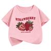 Y2k Strawberry Funny T Shirts 90s Short Sleeve Kids Childrens Tshirt Boys Girls Summer Spring Casual Top Tee Shirt