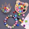16mm Farbe Billardkugel Loch Acryl Armband DIY Schmuck In Arbeit Handgemachte Accessoires Runde Perlen Lose Perlen