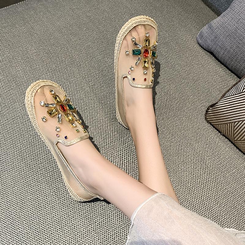 Baotou half-drag sandals women's outer wear New summer fashion mesh breathable Roman flat-bottomed lady slippers