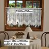 1PC White Short Lace Curtain,Cute Floral Pattern Kitchen Valance,Window Valances Pastoral Tulle Voile Home Decor Kitchen Door