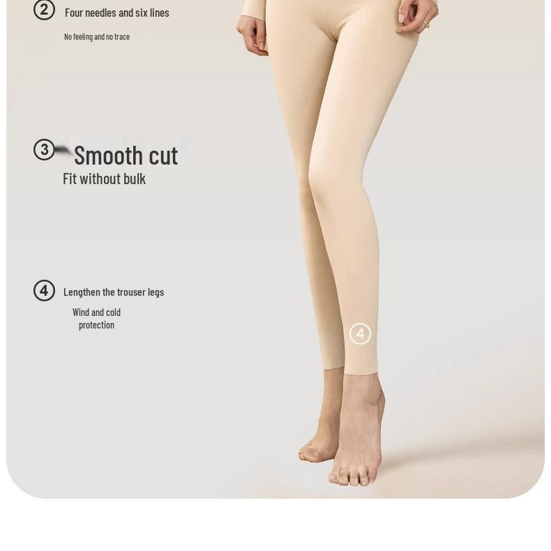 Women's Seamless Thermal Underwear Set - Round Neck, Autumn/Winter Warmth