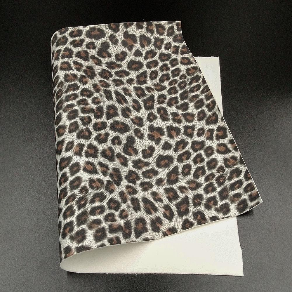 Glitter Shiny Sparkle Leopard Print Fabric PU Leather Waterproof DIY Sewing Bows Craft A4/A5 Sheets