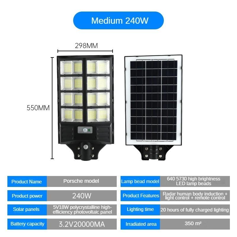 Rural Integrated Solar Street Light Human Sensing LED Road Lighting Lamp