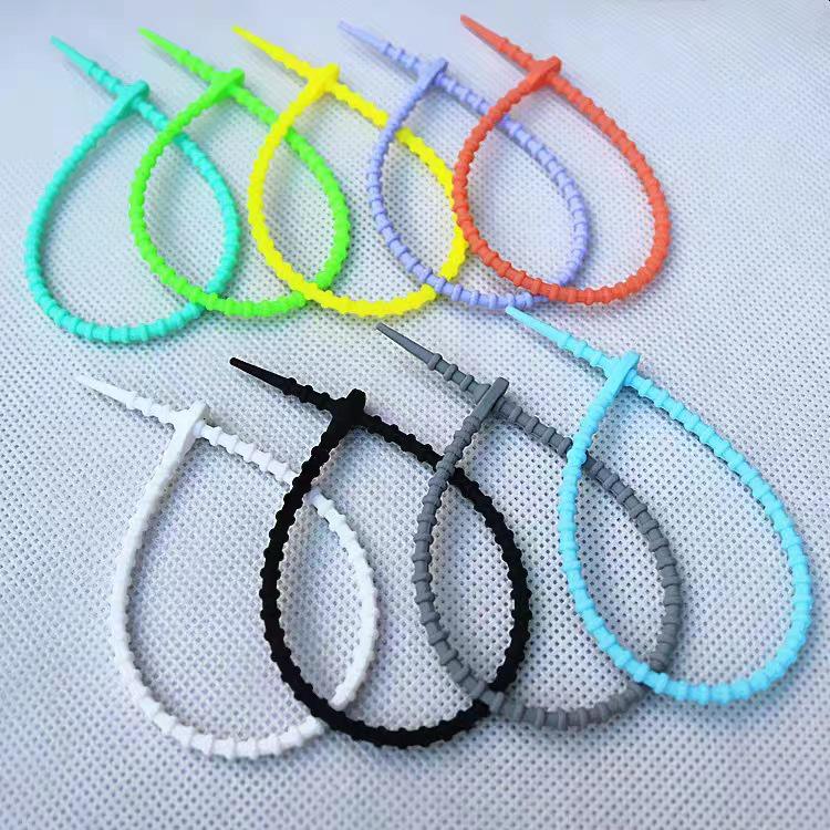 Self-Locking Silicone Cable Tie - Cartoon DIY Key Ring Reusable Clip