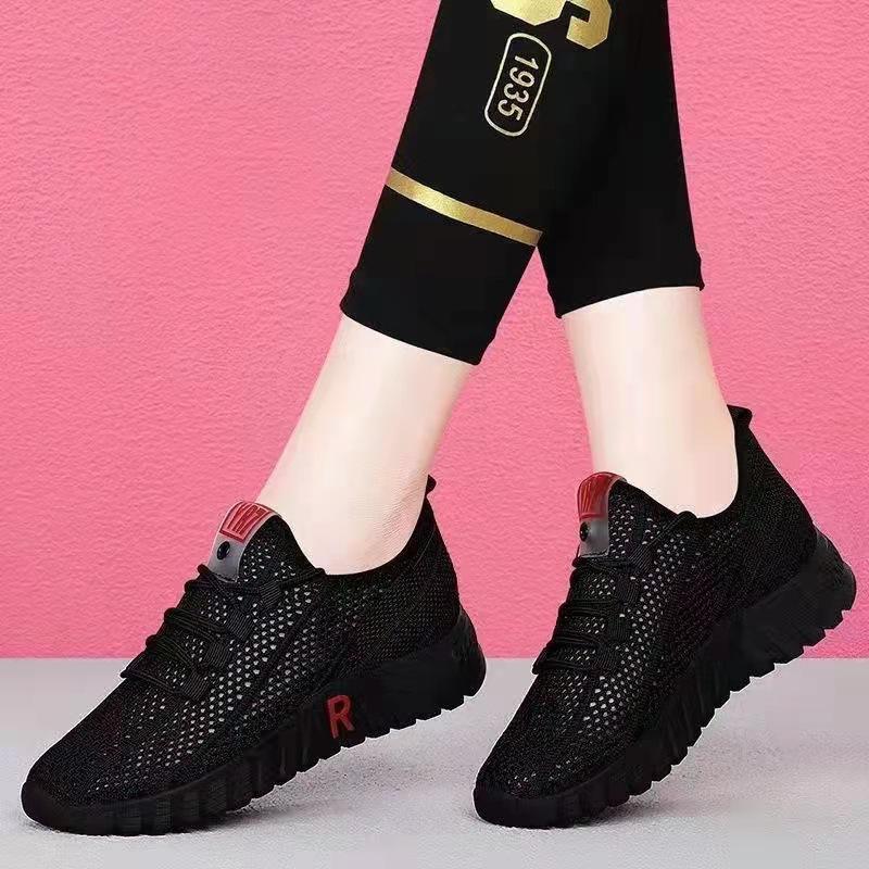 Summer Mesh Cloth Shoes Shoes Hollow Breathable Mesh Sports Shoes Casual Mother Shoes