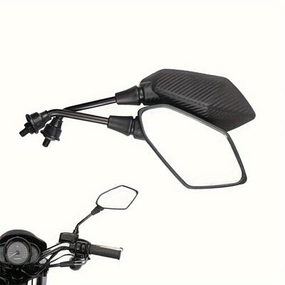 Motorcycle Mirror 2Pcs E-Bike Rearview Mirrors Electrombile Back Side Convex 8mm 10mm Carbon Fiber