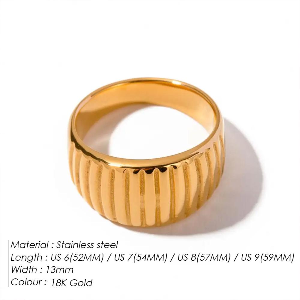 EManco Bread Pattern Ring Stainless Steel Jewelry Twist Personalized Couple Rings Women's Jewelry