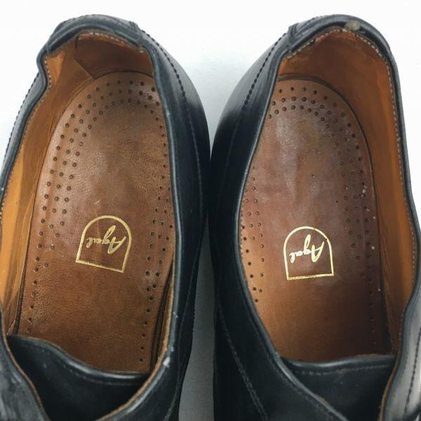 Pre-80s Agal Handmade Wooden Peg Vintage Plain Toe Black Size 26.5-27.0cm Continental Men's(USED)