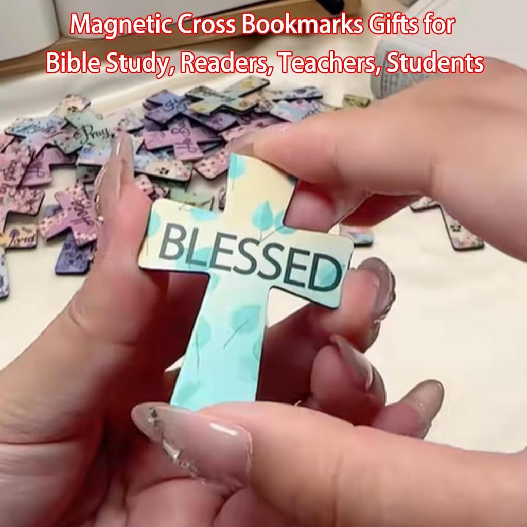 Cross Shaped Leather Bookmark Paper Book Reading Locator Page