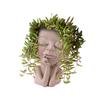 Face Planter Pots Head Planter Face Flower Pot Head Planter for Indoor Outdoor Plants with Drainage Hole Closed Eyes