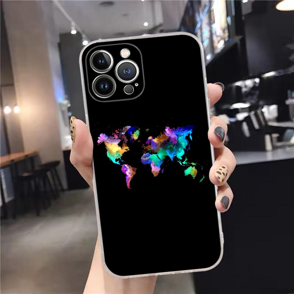 geography Travel fly Phone Case For iPhone 15 14 11 12 13 Mini Pro XS Max Cover 6 7 8 Plus X XR SE 2020 Funda Shell