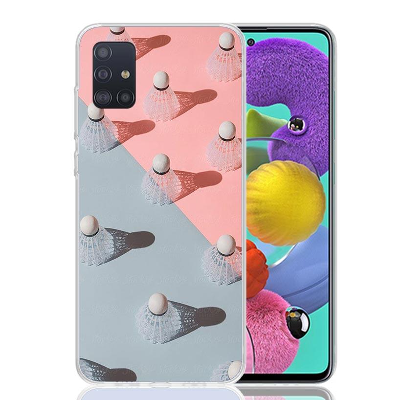 Badminton Sport Phone Case For Samsung Galaxy A52 A32 A22 A12 A02S A50S A30S A51 A31 AA71 Note 20 Ultra 10 S10 Plus Galaxy A52 A