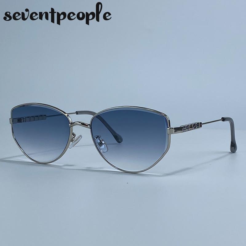Oversized Sexy Cat Eye Sunglasses Women  Luxury Brand Fashion Metal Polygon Punk Sun Glasses Vintage Shades For Ladies UV400