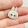 5pcs Cartoon Enamel rabbit Charm Pendants DIY Handmade Earrings Bracelets Necklaces Jewelry Making Crafts Accessories