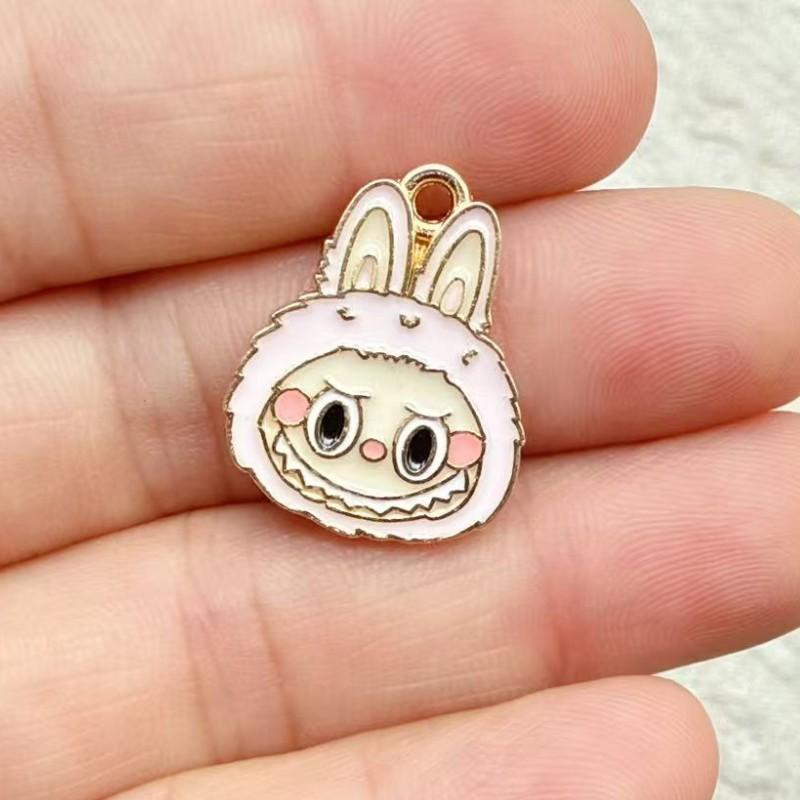 5pcs Cartoon Enamel rabbit Charm Pendants DIY Handmade Earrings Bracelets Necklaces Jewelry Making Crafts Accessories