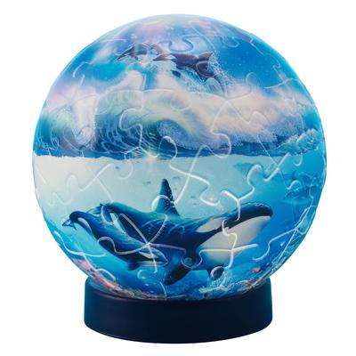 YANOMAN 3D Spherical Puzzle Lumi Orb LASSEN The Blue World 2 Includes Piece Request Rechargeable LED Charging and Base 61-Piece (Approx. 7.6cm