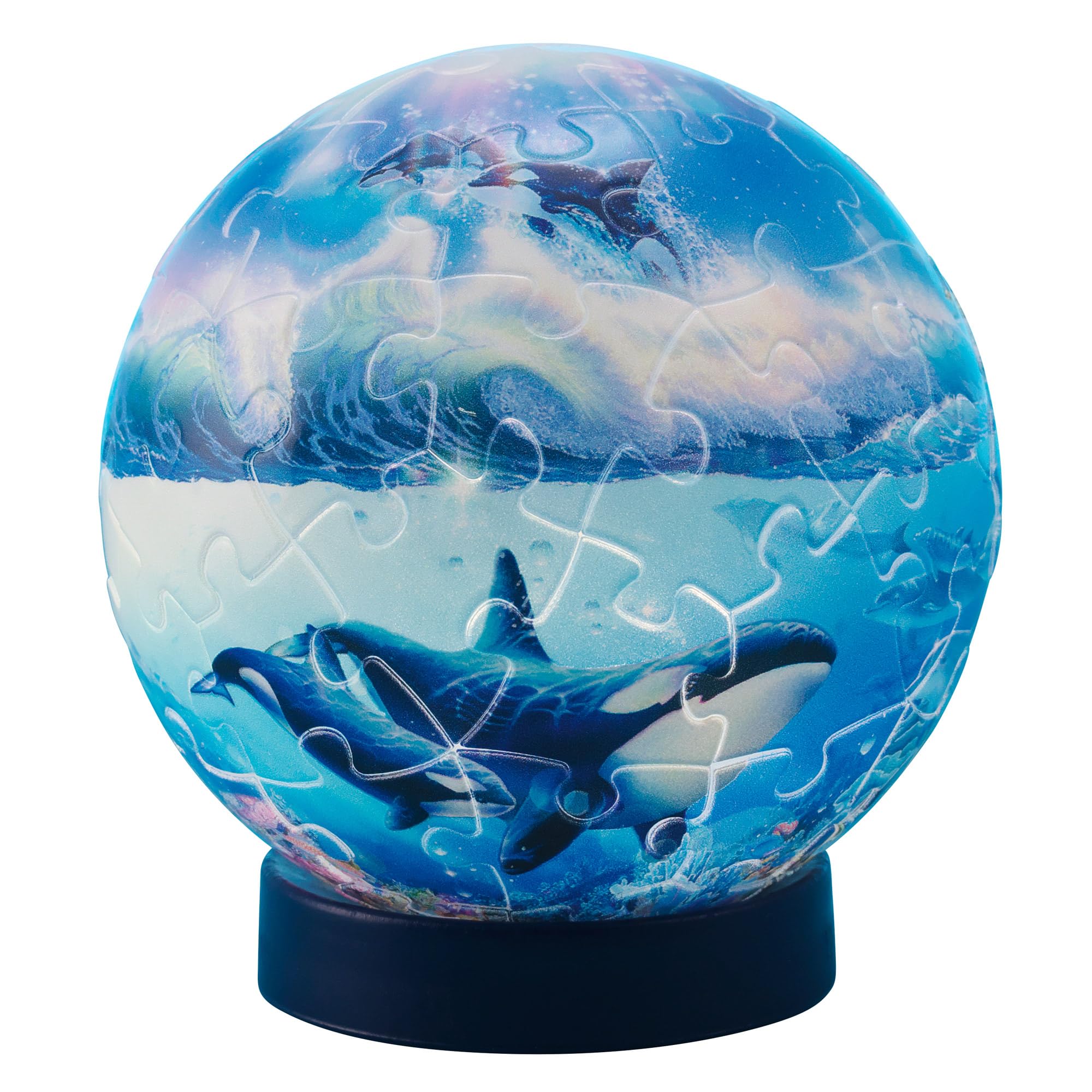 

Yanoman 3D Spherical Puzzle Lumi Orb LASSEN The Blue World 2 Includes Piece Request Rechargeable LED Charging and Base 61-Piece (Approx. 7.6cm