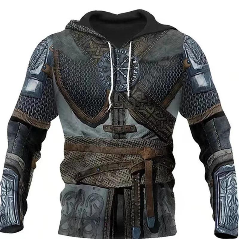 Mens Hoodies Vikings eagle Tattoo Fashion Animal pattern 3D Printed Style Casual Harajuku Hip Hop Pullover Oversized Sudaderas
