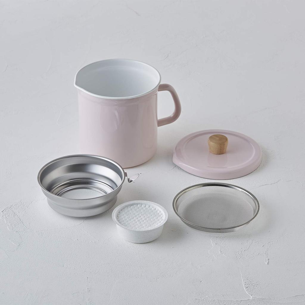 Fuji Enamel Oil Pot (1.5L Pink with Activated Charcoal)