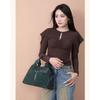 Faux Leather Handbags for Women New Boston Designer Luxury Hand Bag Woman Green Black Shoulder Bags Ladies Trend Fashion
