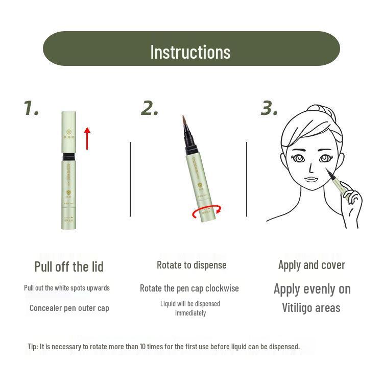 Gai Tuolin Vattentät Vitiligo Täckkräm & Penna