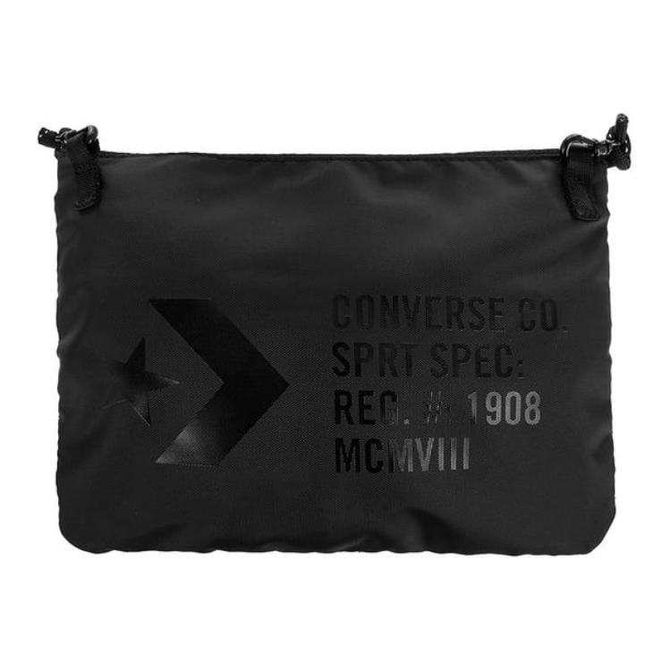 Converse Musette Zip Closure Polyester Crossbody Bag, Fanny Pack Regular Unisex Black 10017708001
