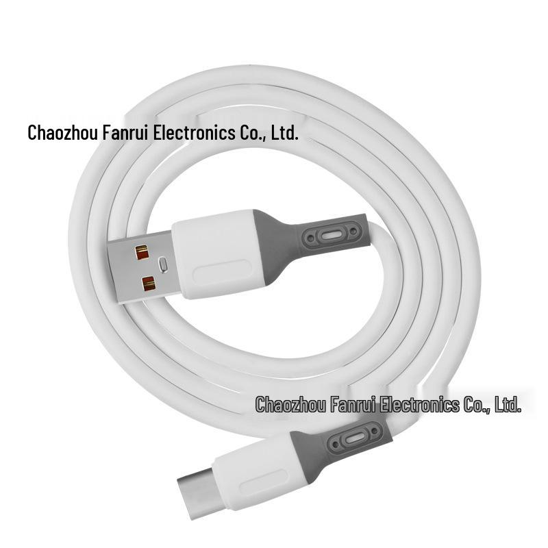 Liquid TPE Imitation Silicone Data Cable for Fast Charging - Compatible with Apple, Android, Huawei, Type-C, and Xiaomi Mobile Phones.