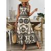 Vintage Art Deco Dress With 3d Print And High Waist For Casual Or Party Wear