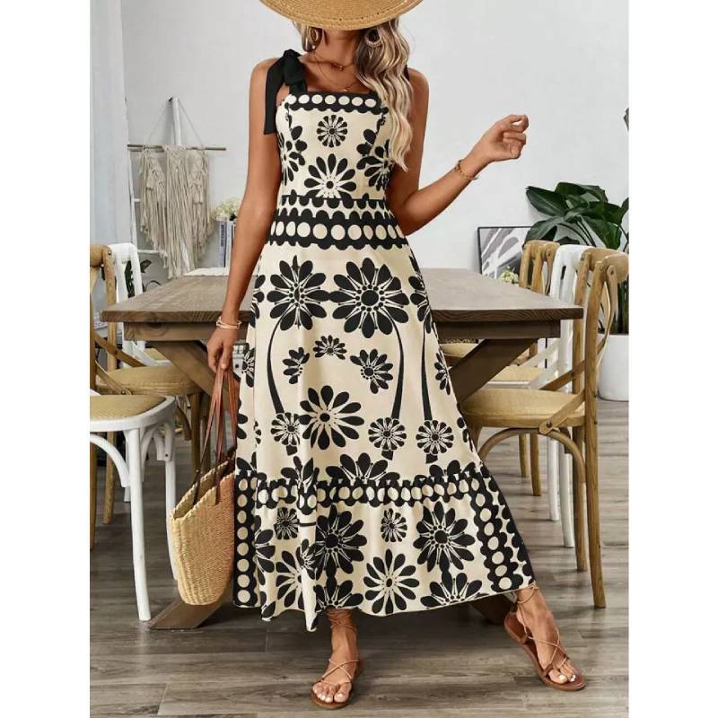 Vintage Art Deco Dress With 3d Print And High Waist For Casual Or Party Wear