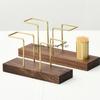 1pc Wood+metal Tissue Holder Tissue Holder Restaurant Desktop Decorations Hotel Tablecloth Rack Home Accessories Tissue Holder