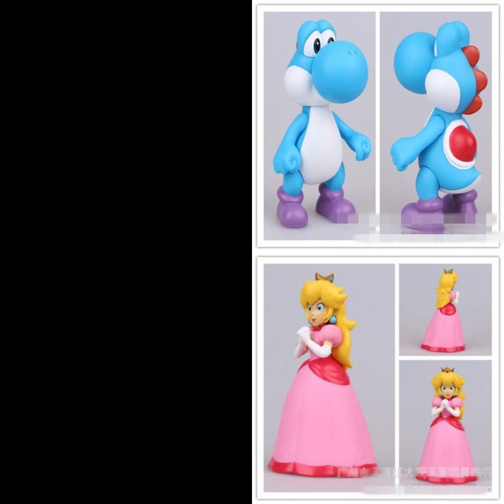 Mario Bros Super Luigi Bowser Princess Peach Pvc Action Figures Toy Kids