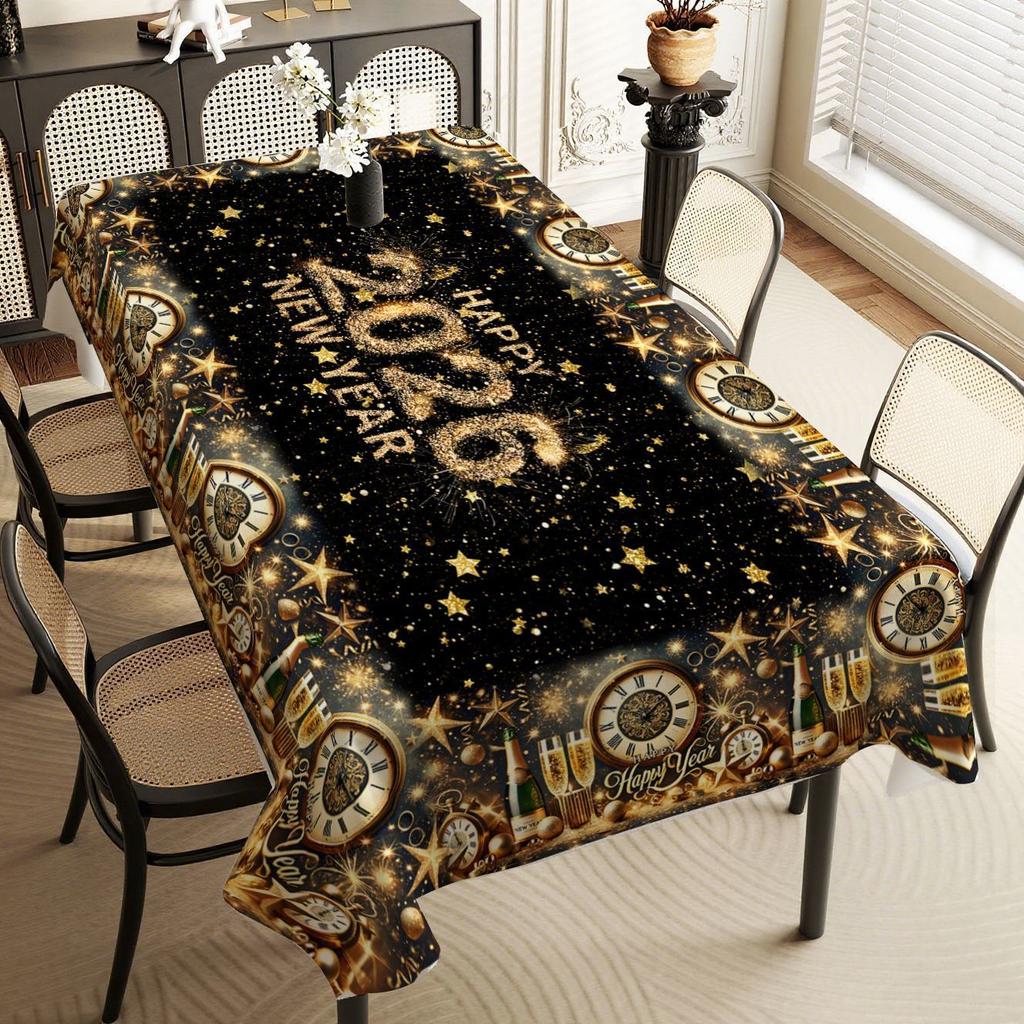 Happy New Year 2026 Tablecloth, Atmospheric Photo Backdrop, Home Decor Placemat, Nordic Style Cover Cloth
