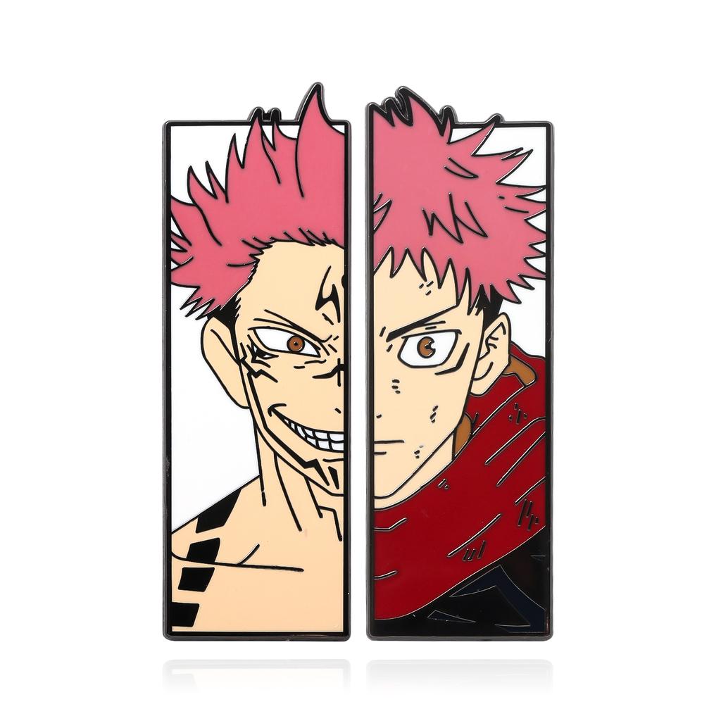 Anime Jujutsu Kaisen Brooch Anime Character Itadori Yuji Ryomen Sukuna Half Face Badge For Women Men Fans Jewelry Charm Gifts