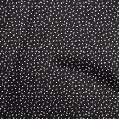Cotton Poplin Black Fabric Floral Craft Projects Decor Fabric Printed By The Yard 42 Inch